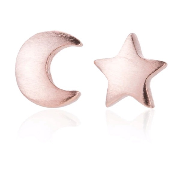 💙💎GRATEFUL💙MAKER💎💙 Jewelry - NEW!💙💎ROSE💗💛GOLDEN⭐️STAR🌙MOON STUDS!💎💙CUTE!